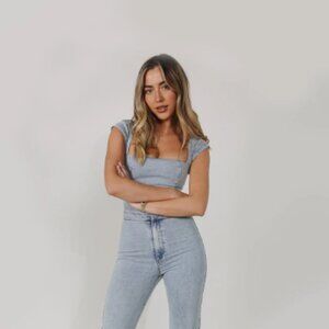 NWT - oddmuse - The Ultimate Muse Denim Body Suit- Size Medium